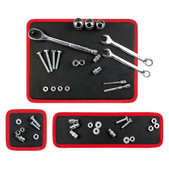 Vegan Leather Magnetic Tools Storage Pad 3 Pcs(Red)