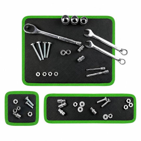 Vegan Leather Magnetic Tools Storage Pad 3 Pcs(Green)