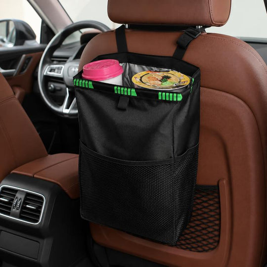 Car Storage Bag Car Back Seat Hook Garbage Can, Specification:Black Green