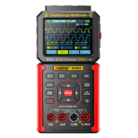 ANENG AOS05 3-in-1 Handheld Digital Oscilloscope Multimeter Dual-Channel 50MHz(Red)
