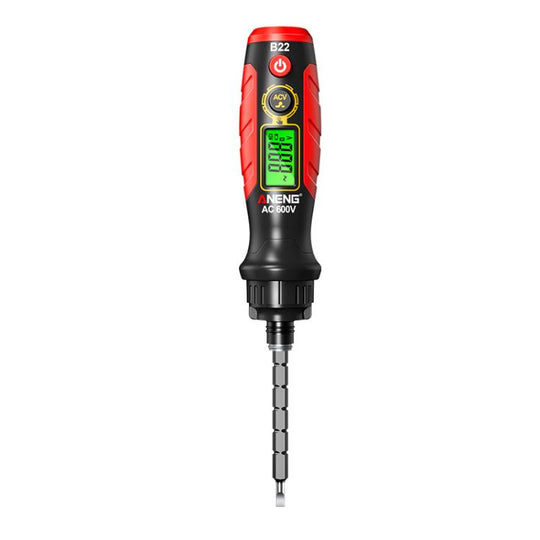 ANENG B22 Digital Display Ratchet Screwdriver Non-Contact Voltage Tester(Red)