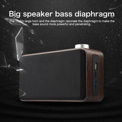 W5A Subwoofer Fabric Wooden Touch Bluetooth Speaker, Support TF Card & U Disk & 3.5mm AUX(Walnut) - Desktop Speaker by buy2fix | Online Shopping UK | buy2fix