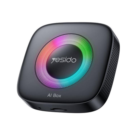 Yesido KM33 Wired to Wireless CarPlay and Android Auto Car AI Smart Box Adapter with RGB Light(Black)