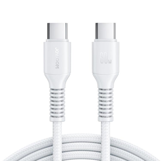 JOYROOM S-A9U Long-Lasting Series Type-C to Type-C 60W Fast Charging Data Cable, Length: 1m(White)