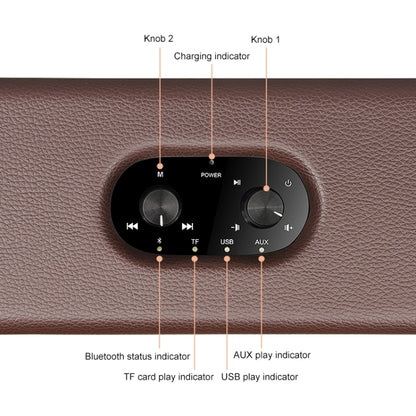 D30 Portable Subwoofer Wooden Bluetooth 4.2 Speaker, Support TF Card & 3.5mm AUX & U Disk Play(Brown) - Desktop Speaker by buy2fix | Online Shopping UK | buy2fix