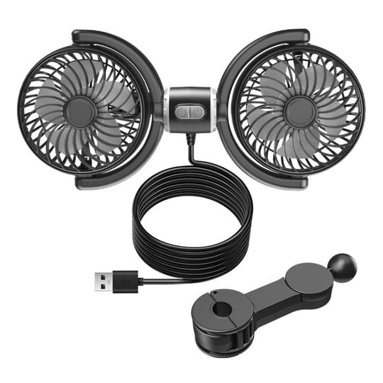 SUITU Car Rear Seats Dual-head USB Electric Cooling Fan, Type:Rear-seat Headrest
