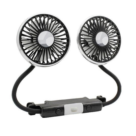 SUITU Car Rear Seats Dual-head USB Electric Cooling Fan, Type:Flexible Hose Fan-Detachable Power Cable