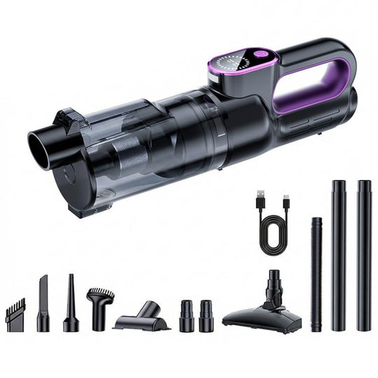 SUITU Smart Brushless Handheld Car Vacuum Cleaner, Type:with Extension Pole+Large Floor Brush(Black Purple)