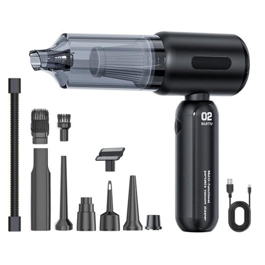 SUITU ST-6104B Plus Brushless Motor Handheld Blow Suction Combo Car Vacuum Cleaner(Black)
