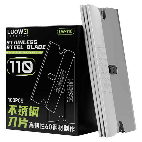 100 PCS/Pack LUOWEI LW-110 High-Toughness Stainless Steel Blade