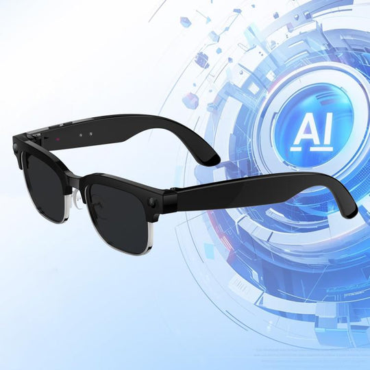 W630T Smart AI Glasses with 8MP HD Camera, BT Call, Video Recording, WiFi Transmission, Al Smart Voice Assistant, Type:Sunglasses(Black)
