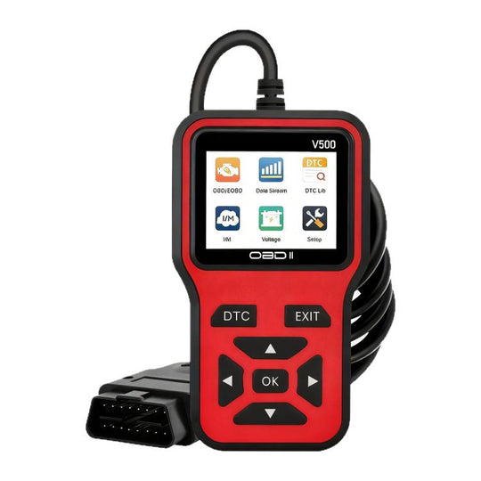 V500 Car OBDII Diagnostic Scanner, Engine Fault Code Reader(Black Red)
