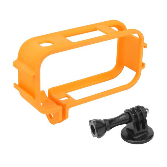 For Insta360 X6 Camera Protective Frame with 1/4 Screw Mount & Cold Shoe(Horizontal Frame Orange)