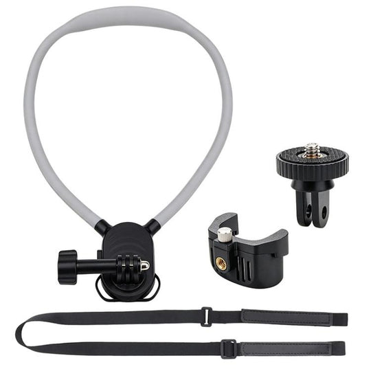 For Insta360 Luna Ultra Lazy Neck Bracket POV View Mount with 1/4 Screw Hole & Dual-Prong Mount(Adapter Neck Mount Strap Set)