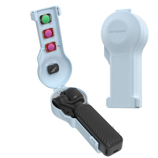 For DJI Osmo Pocket 4 / 3 Sunnylife Bulb-Shaped Protective Cover with Filter Box, Fits Gimbal Clamp(Blue)