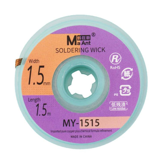 MaAnt 1.5m Low Residue No-clean Solder Wick, Model:MY-1515