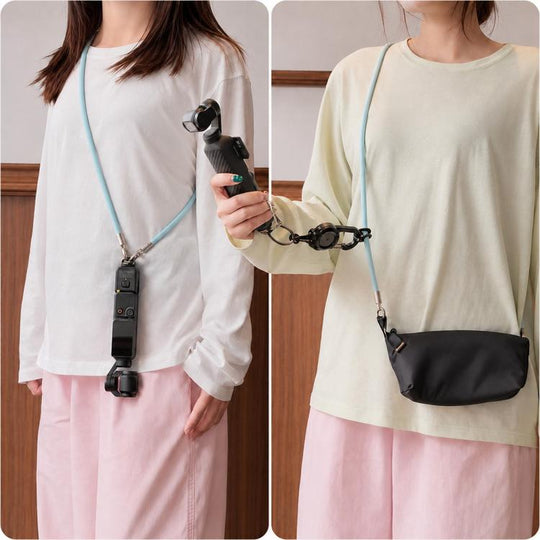 Xasurg Camera Lanyard Adjustable Crossbody Strap For DJI Osmo Pocket 4 / 3, Type:Metal Buckle Cord + Buckle(Blue)