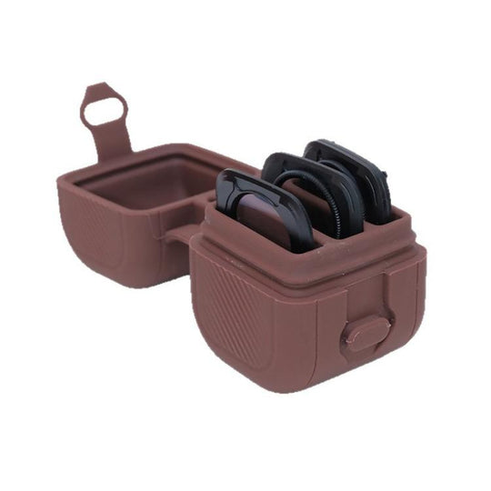 For DJI Osmo Pocket 4P Xasurg Filter Storage Shock-proof Protective Box(Brown)