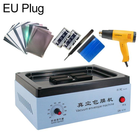 Universal Vacuum Wrapping & Skin Application Machine for Smartphones, Plug:EU Plug(Host + 30pcs Film + Scraper + Large Hot Air Gun Set)