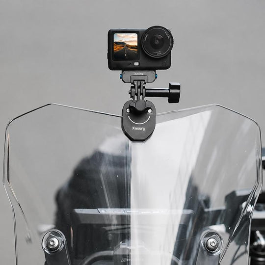 Xasurg Universal Action Camera Motorcycle Windshield Clamp Mount(Black)