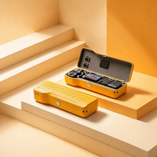 For DJI Osmo Pocket 4P Xasurg Protective Storage Box Cover with Filter & Card Slots(Yellow)