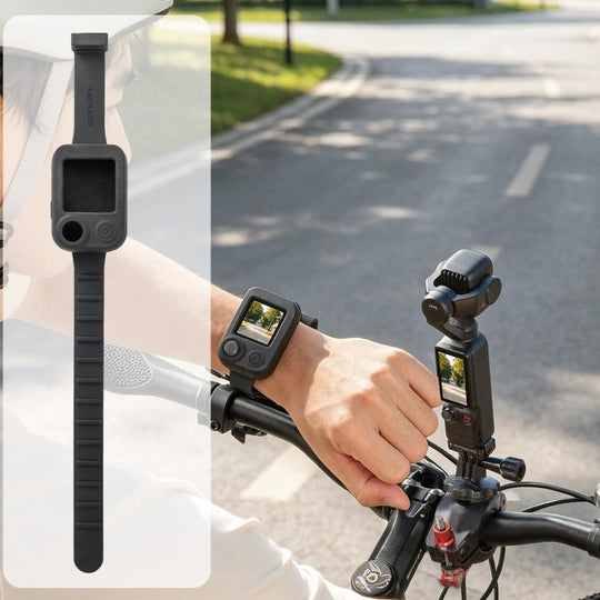 For DJI Osmo Pocket 4P / Mobile 8P Sunnylife Multifunctional Wristband Silicone Cover Expansion Band Strap(Black)