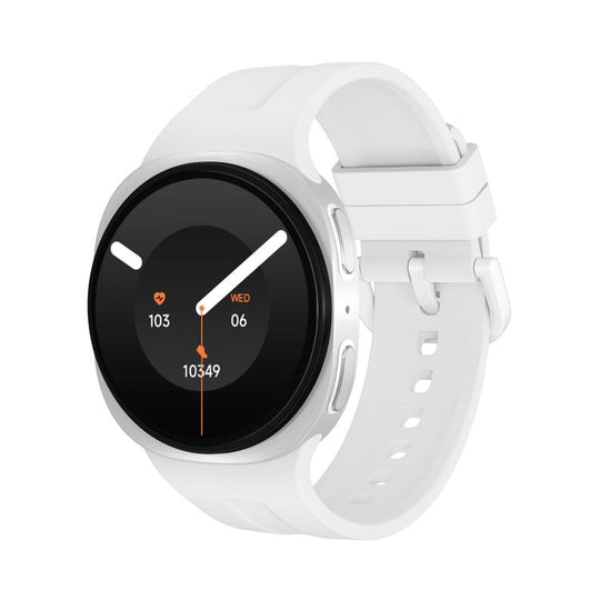 W9 Mini 1.29 inch IPS Round Screen Foreign Language Version Smart Watch Supports Blood Glucose Testing(White)