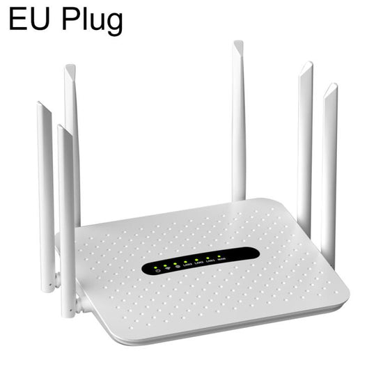 6 Antennas 1800Mbps Gigabit High-Speed WiFi 6 Wireless Router, Plug:EU Plug(White)