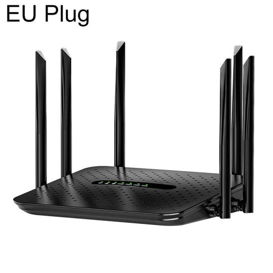 6 Antennas 1800Mbps Gigabit High-Speed WiFi 6 Wireless Router, Plug:EU Plug(Black)