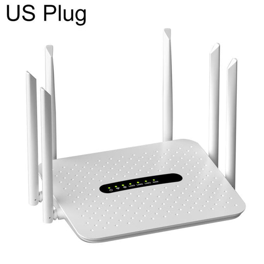 6 Antennas 1800Mbps Gigabit High-Speed WiFi 6 Wireless Router, Plug:US Plug(White)