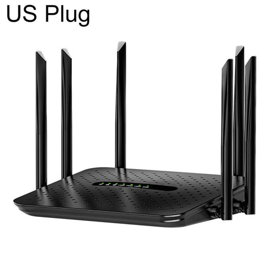 6 Antennas 1800Mbps Gigabit High-Speed WiFi 6 Wireless Router, Plug:US Plug(Black)