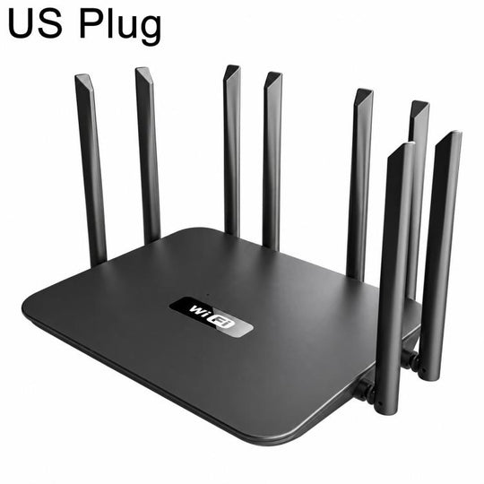 8-Antenna 160MHz Dual-Band 2.4G & 5G Gigabit Wireless Router, Plug:US Plug(Black)
