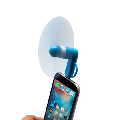 Fashion 8pin & Micro USB Ports Mini Fan with Two Leaves, For Mobile Phone with OTG Function & 8pin & Micro USB Ports(Blue) - USB Fan by buy2fix | Online Shopping UK | buy2fix