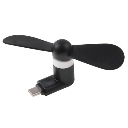 Fashion USB 3.1 Type-C Port Mini Fan with Two Leaves, For Mobile Phones with OTG Function(Black) - USB Fan by buy2fix | Online Shopping UK | buy2fix