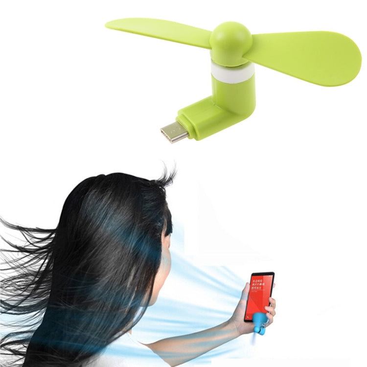 Fashion USB 3.1 Type-C Port Mini Fan with Two Leaves, For Mobile Phones with OTG Function(Black) - USB Fan by buy2fix | Online Shopping UK | buy2fix