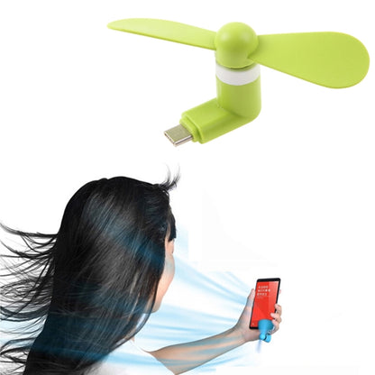 Fashion USB 3.1 Type-C Port Mini Fan with Two Leaves, For Mobile Phones with OTG Function(Black) - USB Fan by buy2fix | Online Shopping UK | buy2fix