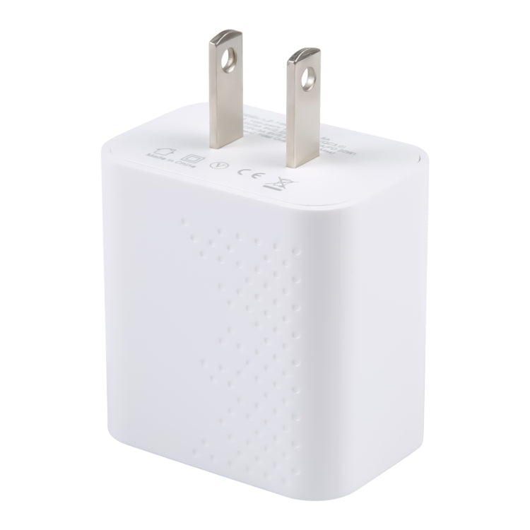 LZ-105A+C PD 20W USB-C/Type-C+QC 3.0 USB Ports Dot Pattern Travel Charger, US Plug(White) by buy2fix