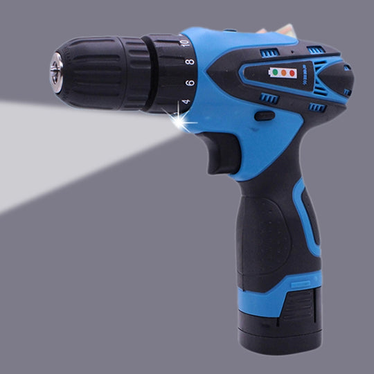 VOTO 16.8V Stepless Speed Regulation Rechargeable Hand Drill Set Electric Drill Power Tools with LED Light, AC 220V, US Plug, Random Color Delivery