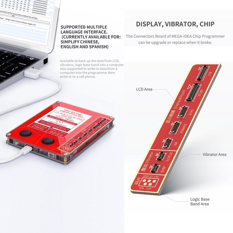 Chip Programmer LCD Screen True Tone Repair Programmer for iPhone 7 / 8 / XR /XS / XS Max Data Transfer - Repair Programmer by buy2fix | Online Shopping UK | buy2fix