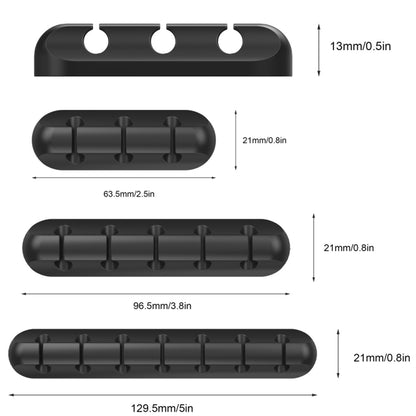 QS-357 3 PCS Desktop Charging Data Cable Organizer Winder Set by buy2fix