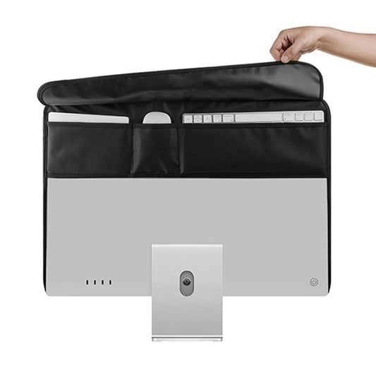 For 24 inch Apple iMac Portable Dustproof Cover Desktop Apple Computer LCD Monitor Cover with Storage Bag(Black) - Others Accessories by buy2fix | Online Shopping UK | buy2fix