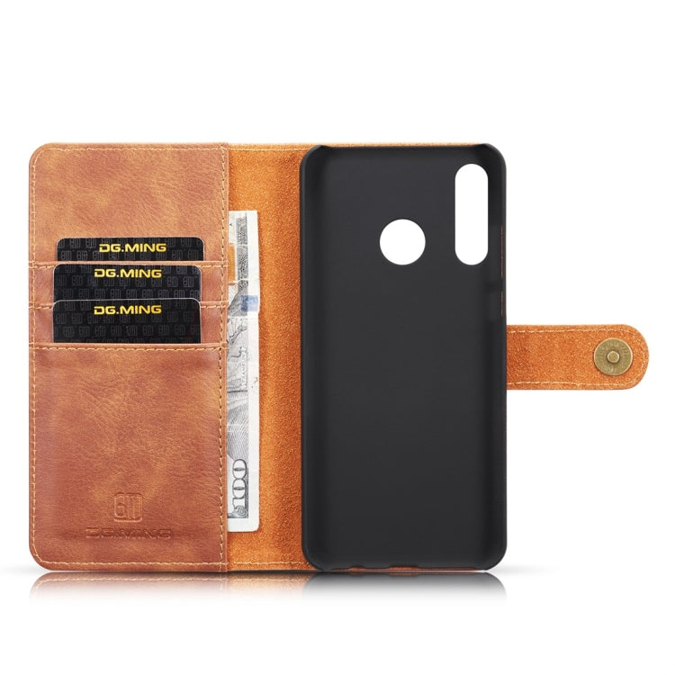 DG.MING Crazy Horse Texture Flip Detachable Magnetic Leather Case for Huawei P30 Lite, with Holder & Card Slots & Wallet (Brown) - Huawei Cases by DG.MING | Online Shopping UK | buy2fix
