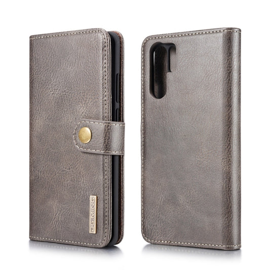 DG.MING Crazy Horse Texture Flip Detachable Magnetic Leather Case for Huawei P30 Pro, with Holder & Card Slots & Wallet (Grey) - Huawei Cases by DG.MING | Online Shopping UK | buy2fix
