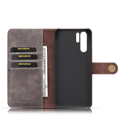 DG.MING Crazy Horse Texture Flip Detachable Magnetic Leather Case for Huawei P30 Pro, with Holder & Card Slots & Wallet (Grey) - Huawei Cases by DG.MING | Online Shopping UK | buy2fix