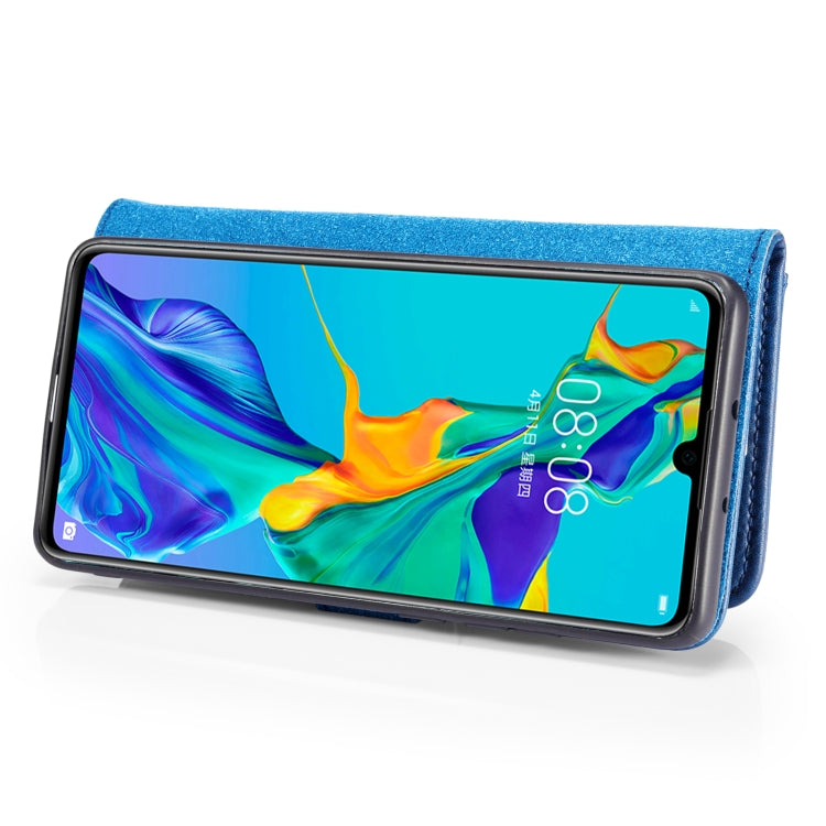 DG.MING Crazy Horse Texture Flip Detachable Magnetic Leather Case for Huawei P30 Pro, with Holder & Card Slots & Wallet (Blue) - Huawei Cases by DG.MING | Online Shopping UK | buy2fix