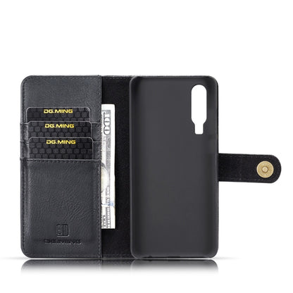 DG.MING Crazy Horse Texture Flip Detachable Magnetic Leather Case for Huawei P30, with Holder & Card Slots & Wallet (Black) - Huawei Cases by DG.MING | Online Shopping UK | buy2fix