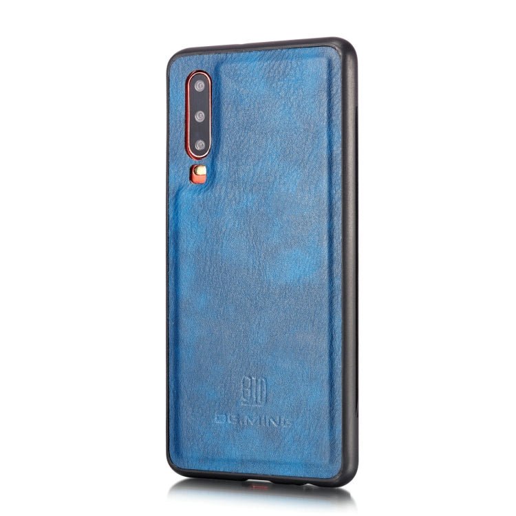 DG.MING Crazy Horse Texture Flip Detachable Magnetic Leather Case for Huawei P30, with Holder & Card Slots & Wallet (Blue) - Huawei Cases by DG.MING | Online Shopping UK | buy2fix