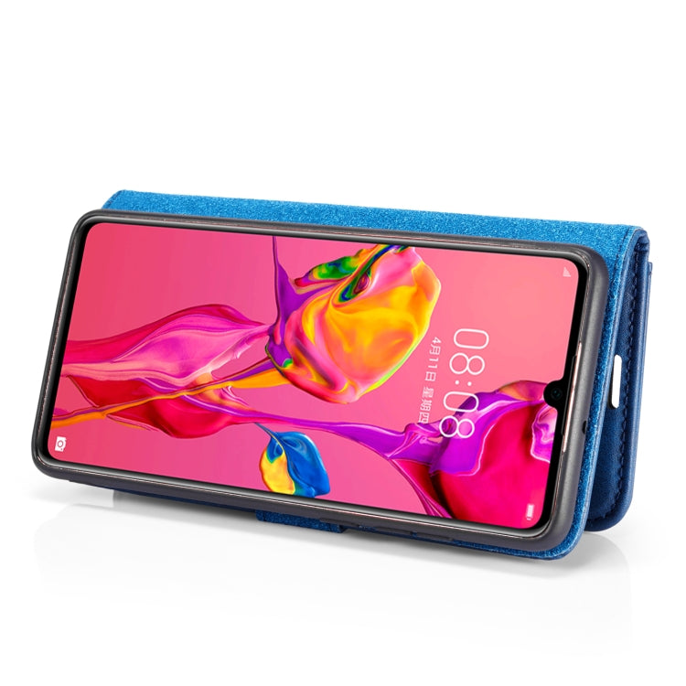 DG.MING Crazy Horse Texture Flip Detachable Magnetic Leather Case for Huawei P30, with Holder & Card Slots & Wallet (Blue) - Huawei Cases by DG.MING | Online Shopping UK | buy2fix