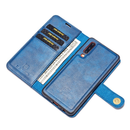 DG.MING Crazy Horse Texture Flip Detachable Magnetic Leather Case for Huawei P30, with Holder & Card Slots & Wallet (Blue) - Huawei Cases by DG.MING | Online Shopping UK | buy2fix