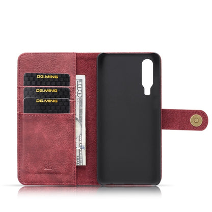 DG.MING Crazy Horse Texture Flip Detachable Magnetic Leather Case for Huawei P30, with Holder & Card Slots & Wallet (Red) - Huawei Cases by DG.MING | Online Shopping UK | buy2fix